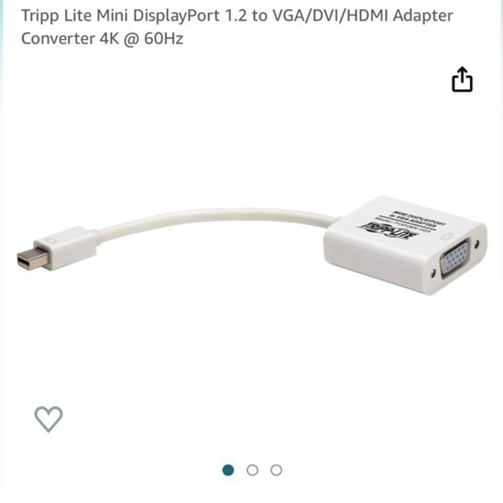 Tripp.Lite mini DisplayPort 1.2 to VGA adapter
